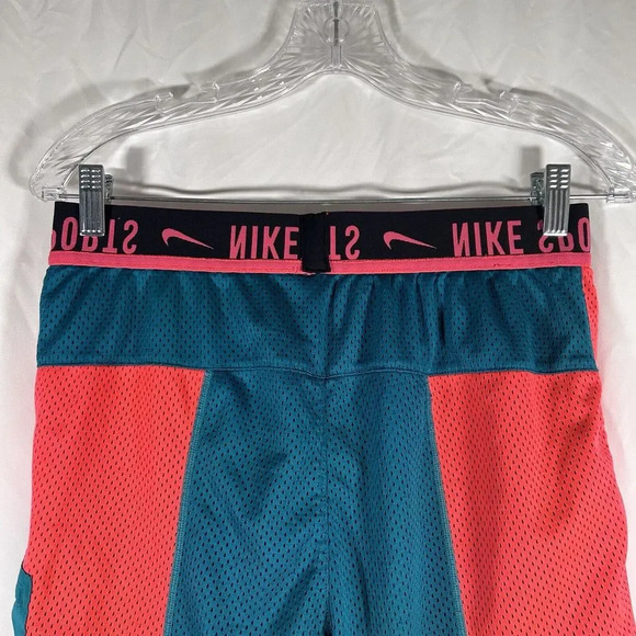 Nike Basketball Shorts Men's Small Pink Green Mesh Nike Sports Elastic Waist - Picture 9 of 12
